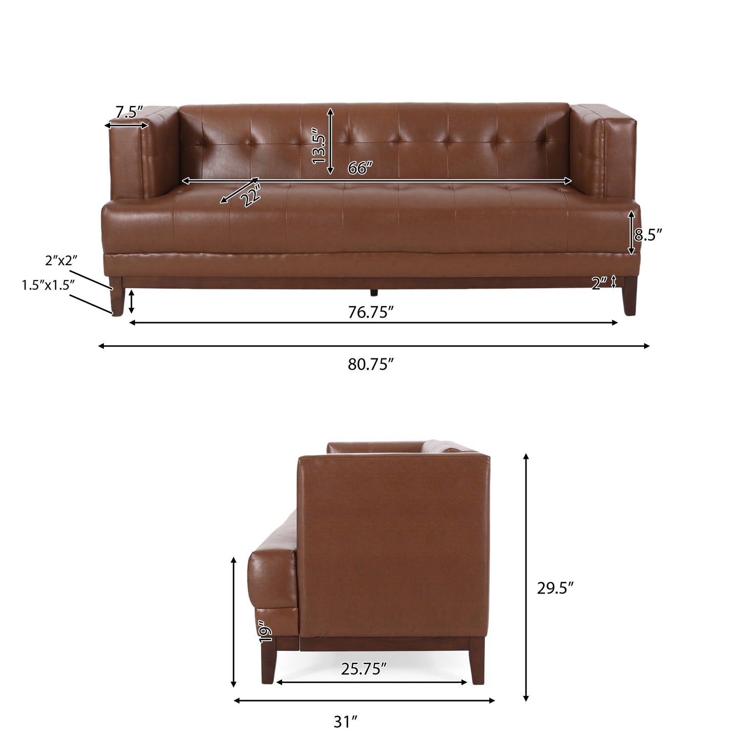 Canapé rembourré Raintree par Christopher Knight Home