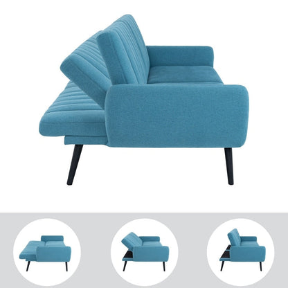 Canapé-lit futon moderne, canapé-lit futon convertible, canapé-lit en lin à dossier divisé pour salon