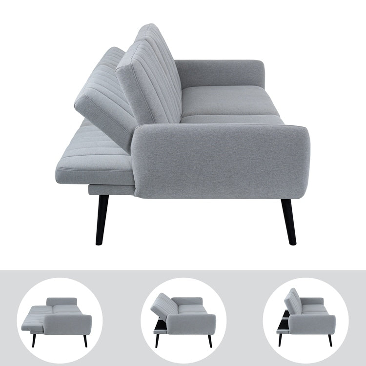 Canapé-lit futon moderne, canapé-lit futon convertible, canapé-lit en lin à dossier divisé pour salon