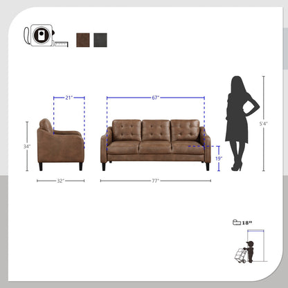 Canapé de salon Reagan en microfibre polie