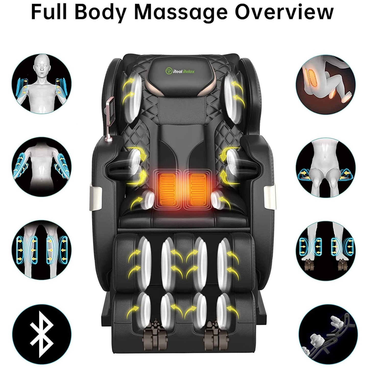 Fauteuil de massage chauffant Ukuowu Favor-03 Plus ADV avec écran LCD, double cœur S Track, contrôle par application, Shiatsu zéro gravité