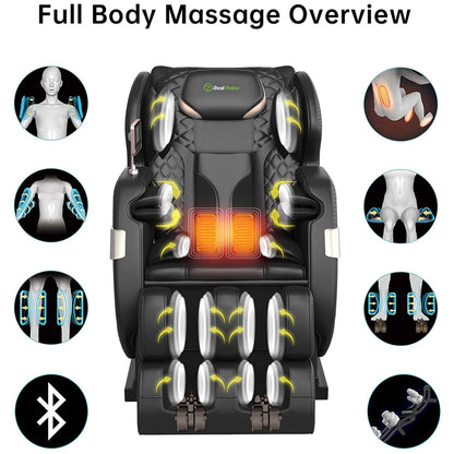 Fauteuil de massage chauffant Ukuowu Favor-03 Plus ADV avec écran LCD, double cœur S Track, contrôle par application, Shiatsu zéro gravité