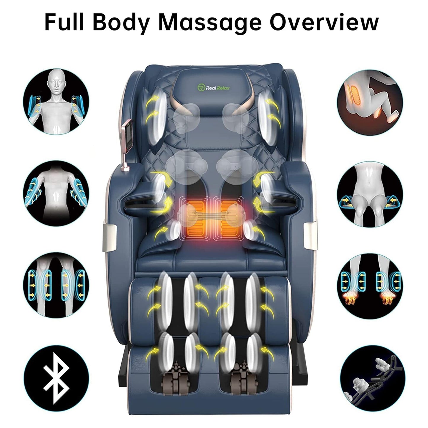 Fauteuil de massage chauffant Ukuowu Favor-03 Plus ADV avec écran LCD, double cœur S Track, contrôle par application, Shiatsu zéro gravité