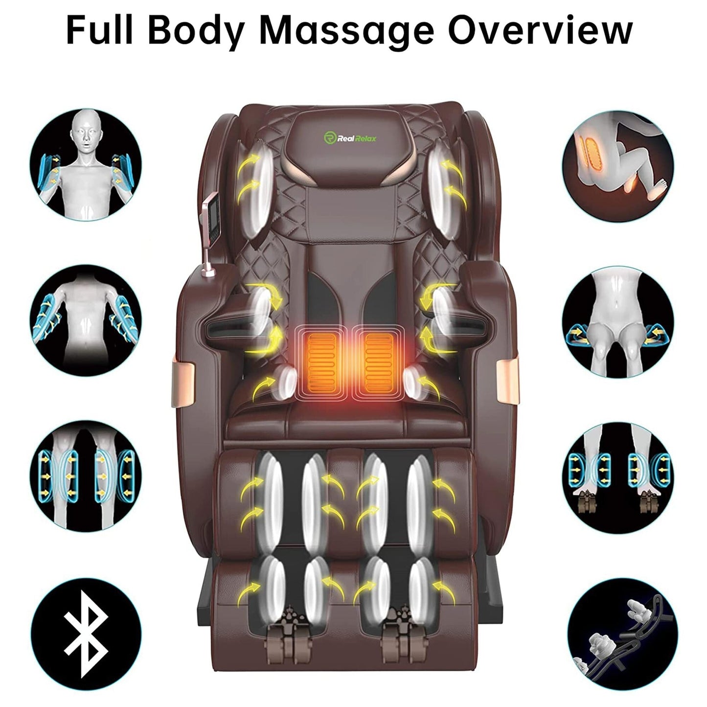 Fauteuil de massage chauffant Ukuowu Favor-03 Plus ADV avec écran LCD, double cœur S Track, contrôle par application, Shiatsu zéro gravité