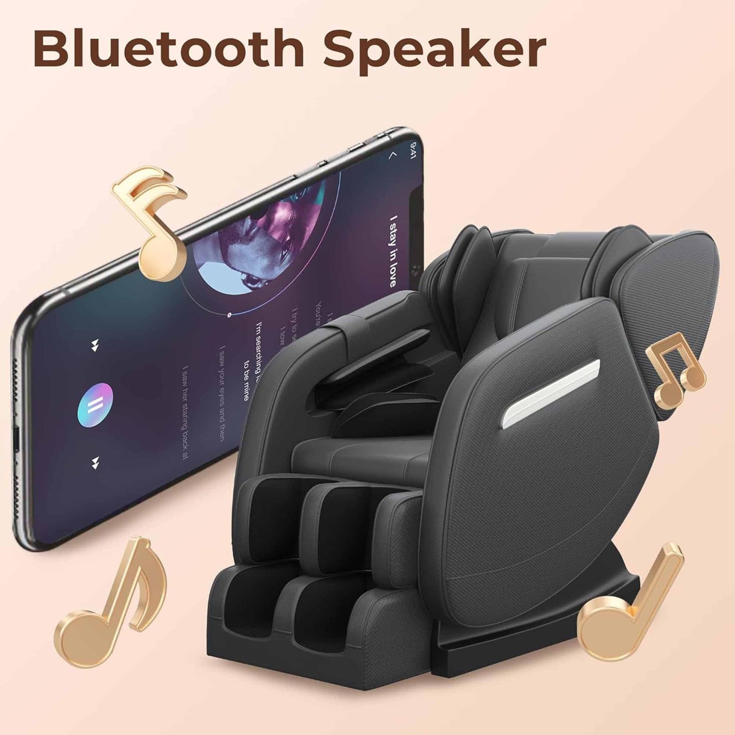 Fauteuil de massage chauffant pour tout le corps Ukuowu Favor-MM350 avec mode zéro gravité et lecteur de musique Bluetooth