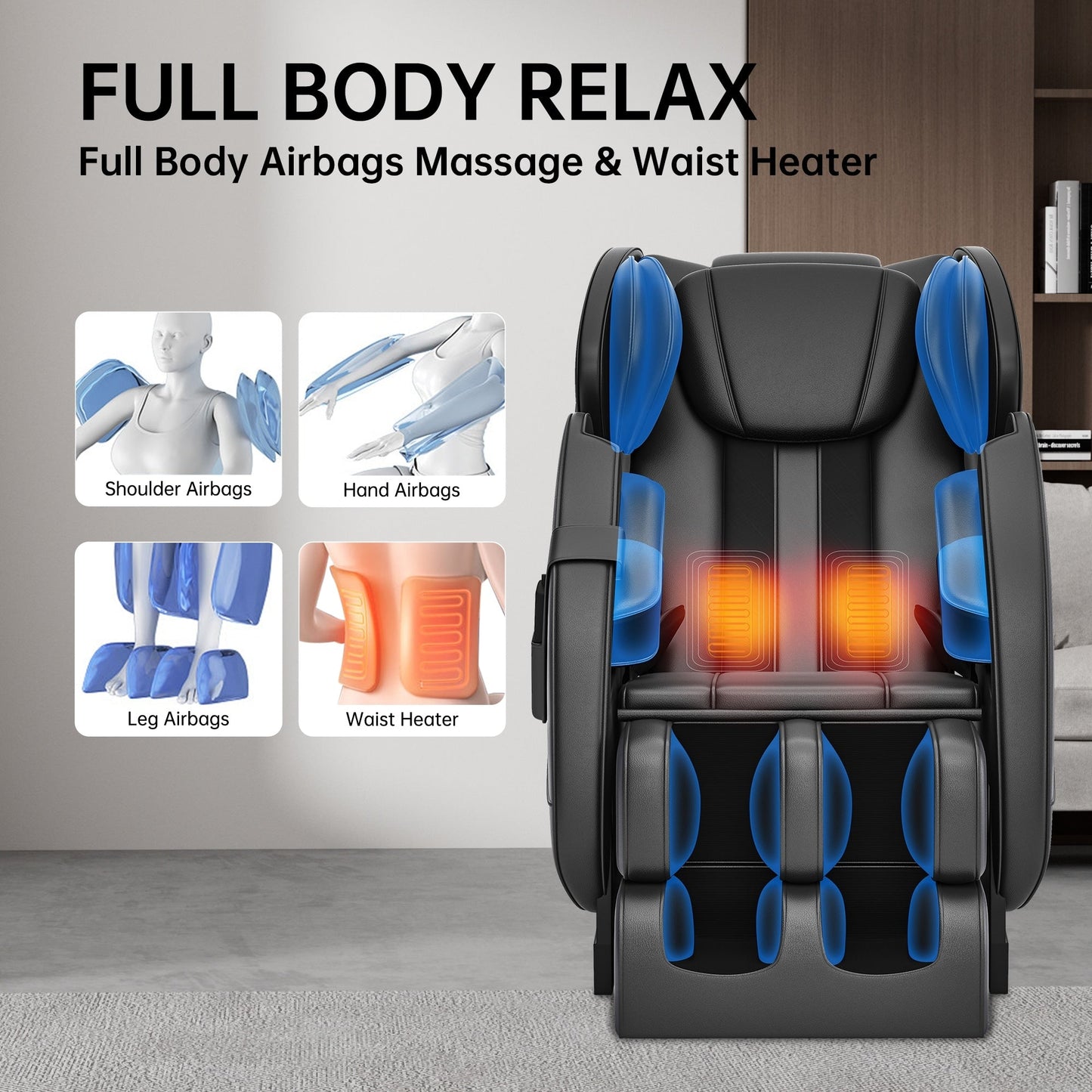 Fauteuil de massage chauffant pour tout le corps Ukuowu Favor-MM350 avec mode zéro gravité et lecteur de musique Bluetooth