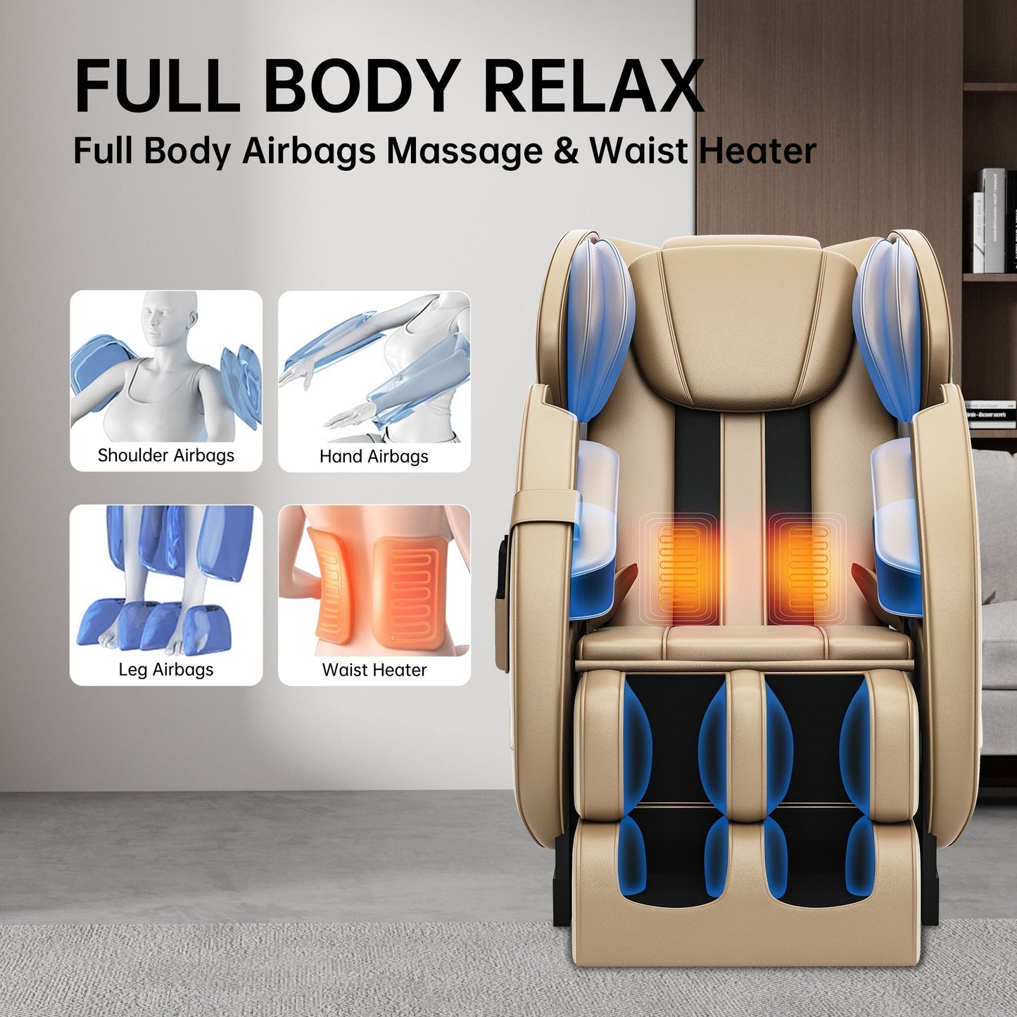 Fauteuil de massage chauffant pour tout le corps Ukuowu Favor-MM350 avec mode zéro gravité et lecteur de musique Bluetooth