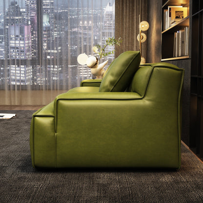 Canapé rembourré en cuir avec accoudoirs encastrés pour salon - 110,2 L - 110,2 x 28,35