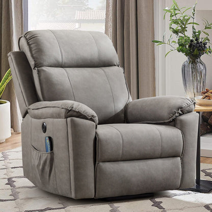 Fauteuil inclinable électrique avec relevage électrique et massage pour personnes âgées, avec poches latérales et porte-gobelet dissimulé