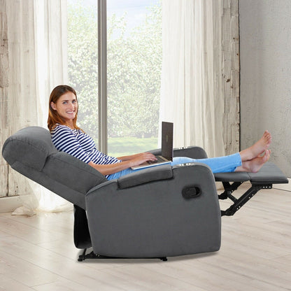 Fauteuil inclinable simple avec rangement pour accoudoirs et porte-gobelet pour salon