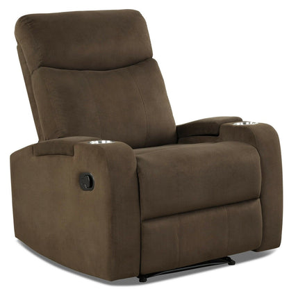 Fauteuil inclinable simple avec rangement pour accoudoirs et porte-gobelet pour salon
