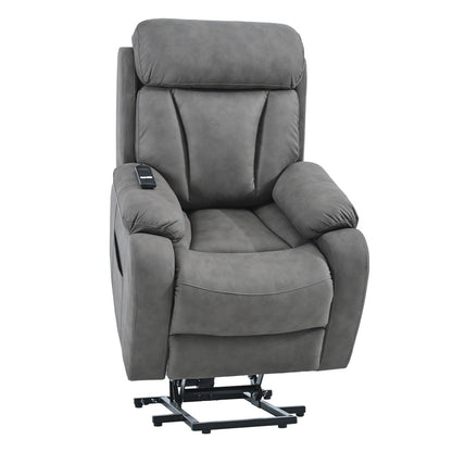 Fauteuil inclinable à siège large avec coussins rembourrés, télécommande et poche latérale