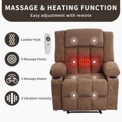 Fauteuil inclinable télécommandé avec chauffage et massage