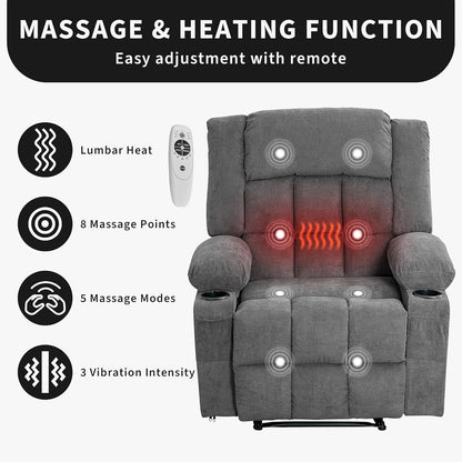 Fauteuil inclinable télécommandé avec chauffage et massage