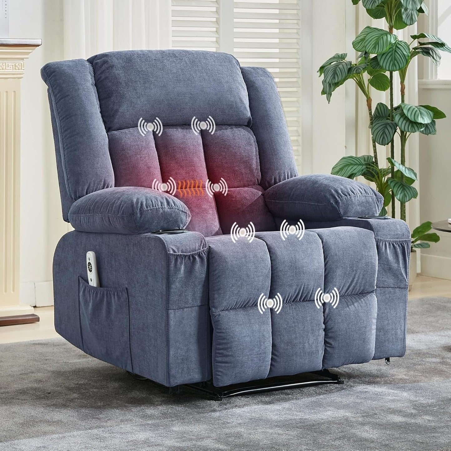 Fauteuil inclinable télécommandé avec chauffage et massage
