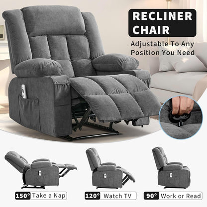 Fauteuil inclinable télécommandé avec chauffage et massage