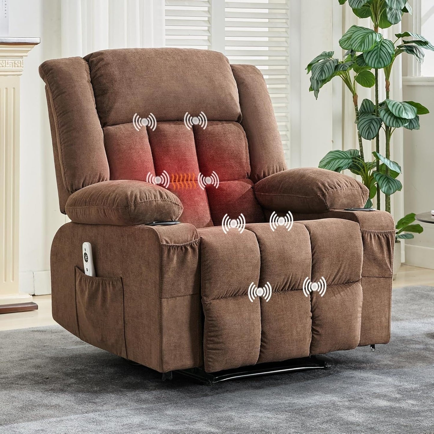 Fauteuil inclinable télécommandé avec chauffage et massage