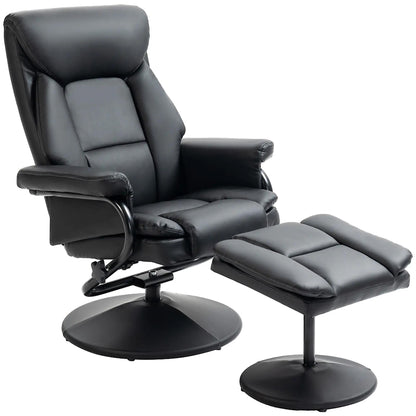 Fauteuil inclinable avec ottoman pivotant, similicuir