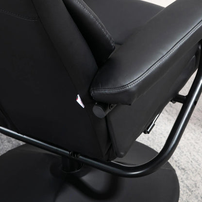 Fauteuil inclinable avec ottoman pivotant, similicuir