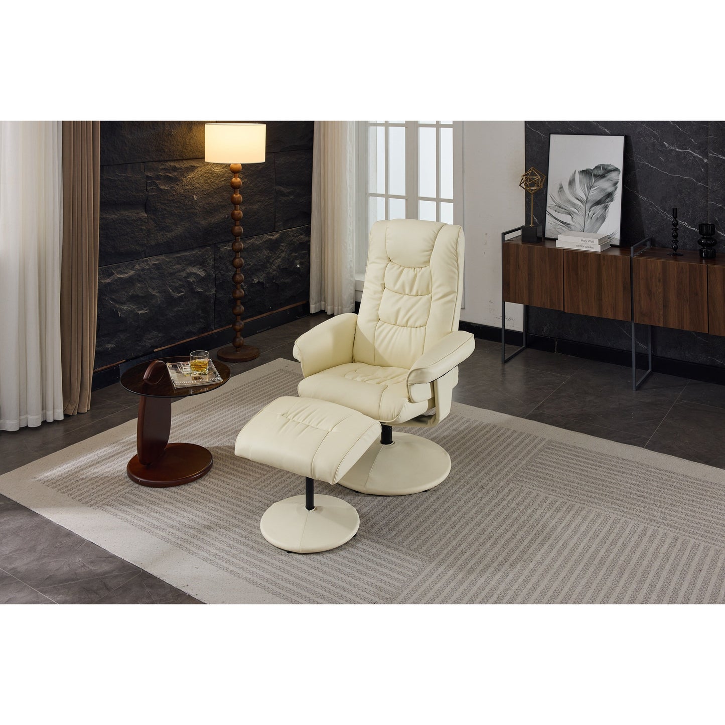Fauteuil inclinable avec pouf