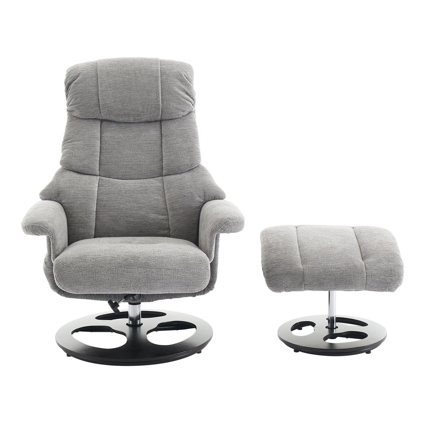 Fauteuil inclinable avec repose-pieds, fauteuil de salon pivotant à 360° moderne avec repose-pieds, tissu chenille, massage par vibrations à 5 points