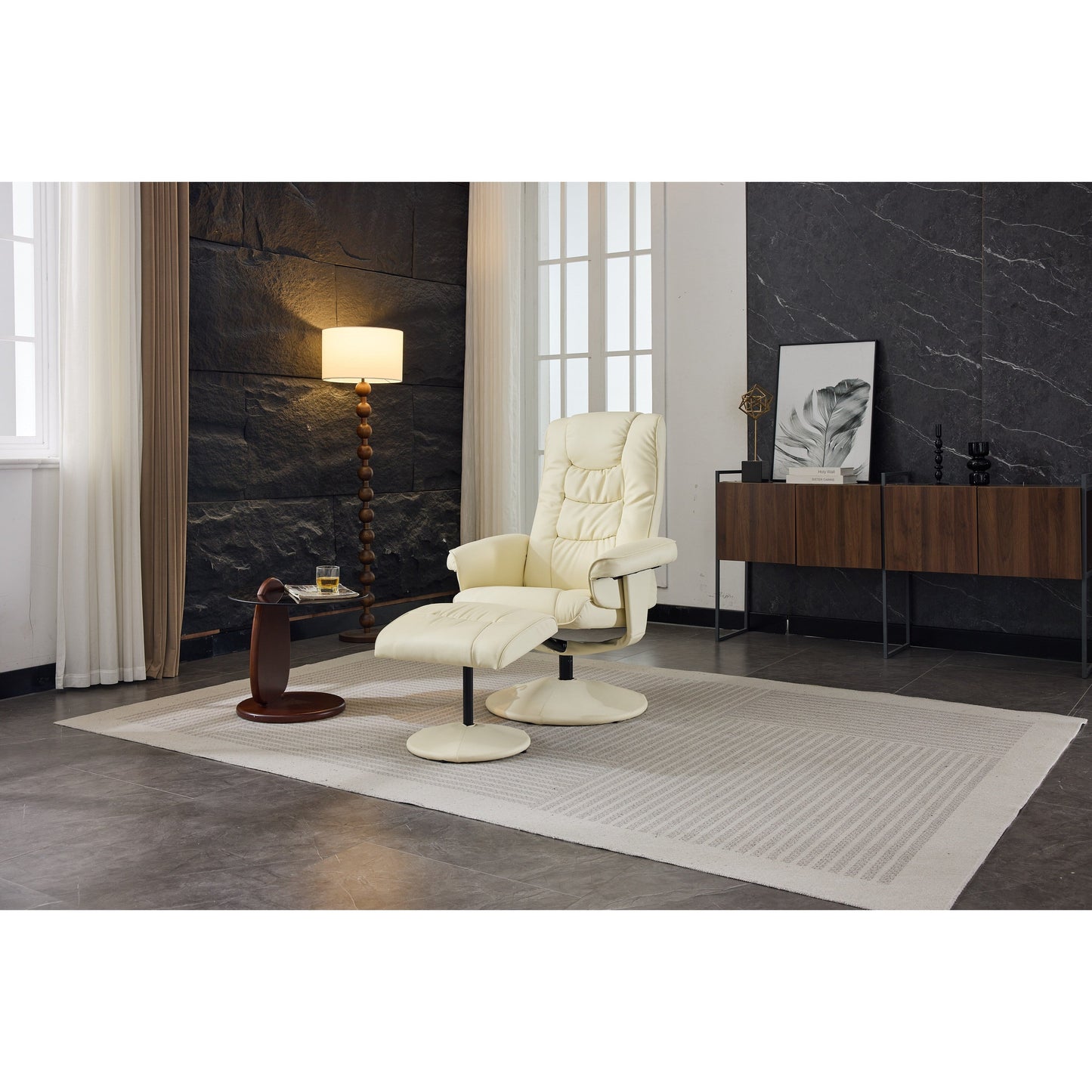 Fauteuil inclinable avec pouf