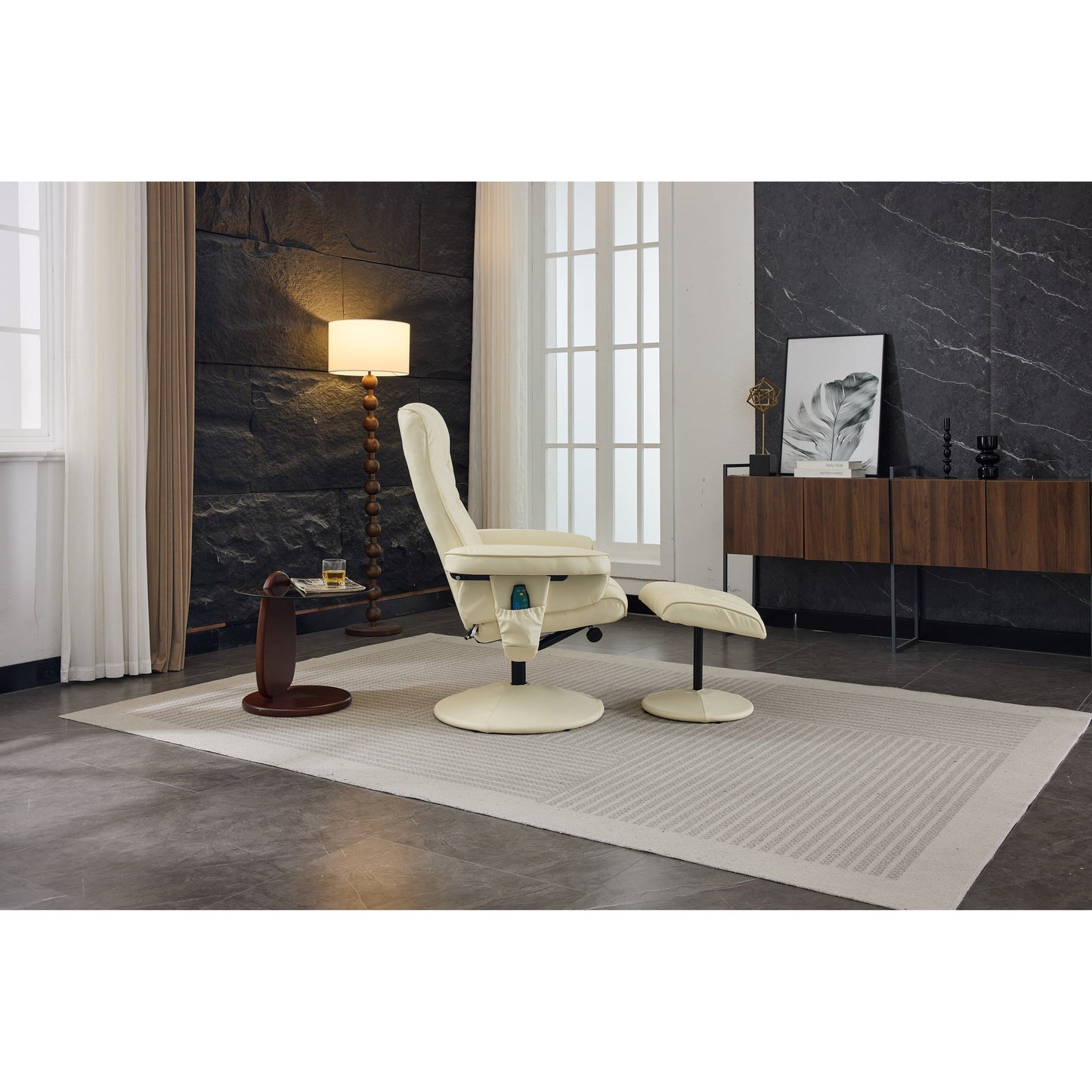 Fauteuil inclinable avec pouf