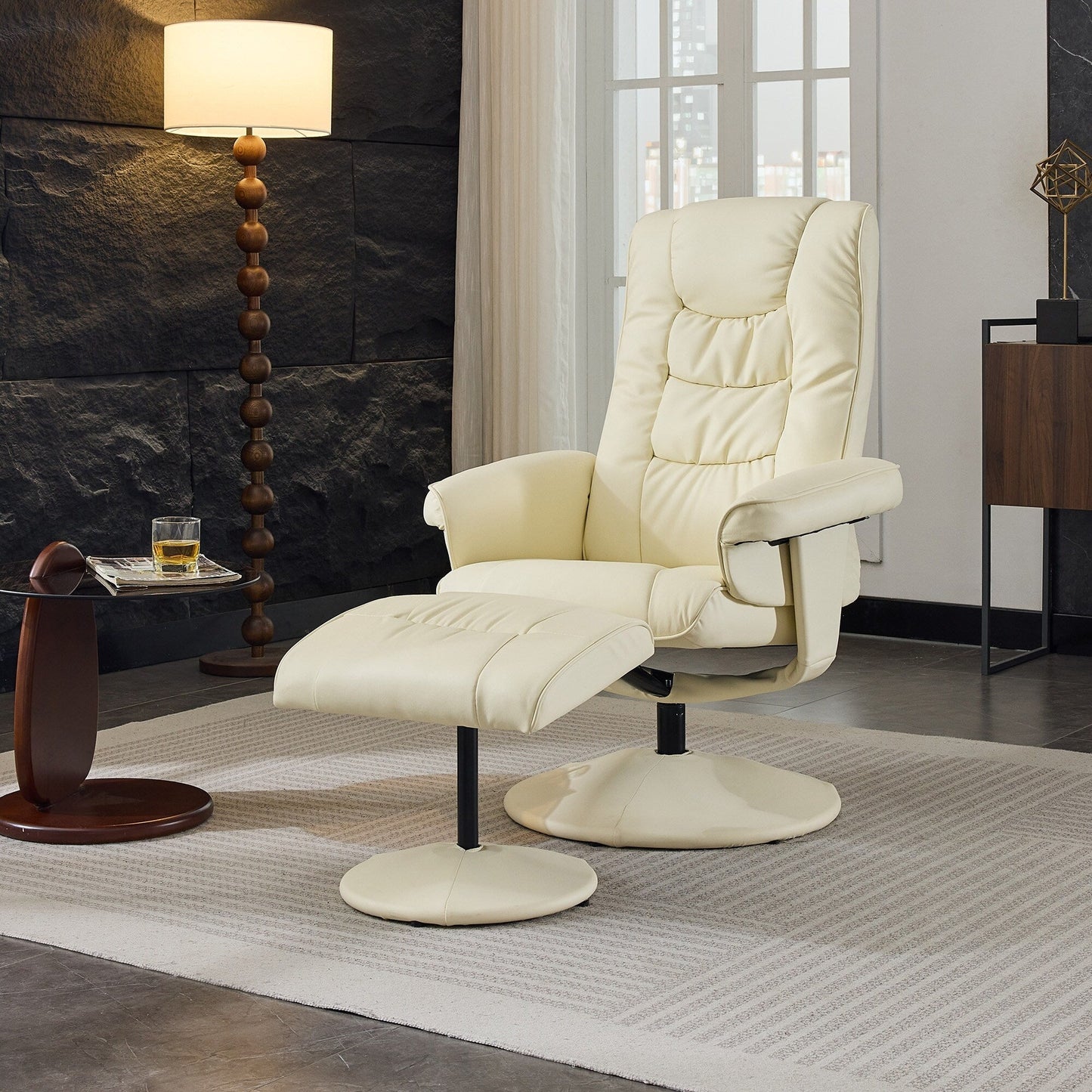 Fauteuil inclinable avec pouf