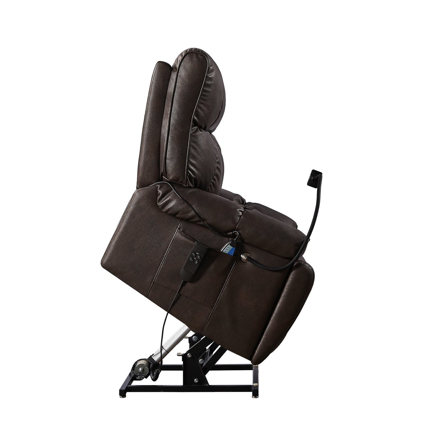 Fauteuil inclinable avec support de téléphone, fauteuil inclinable électrique avec 2 moteurs, massage et chaleur pour personnes âgées, 3 positions, 2 S