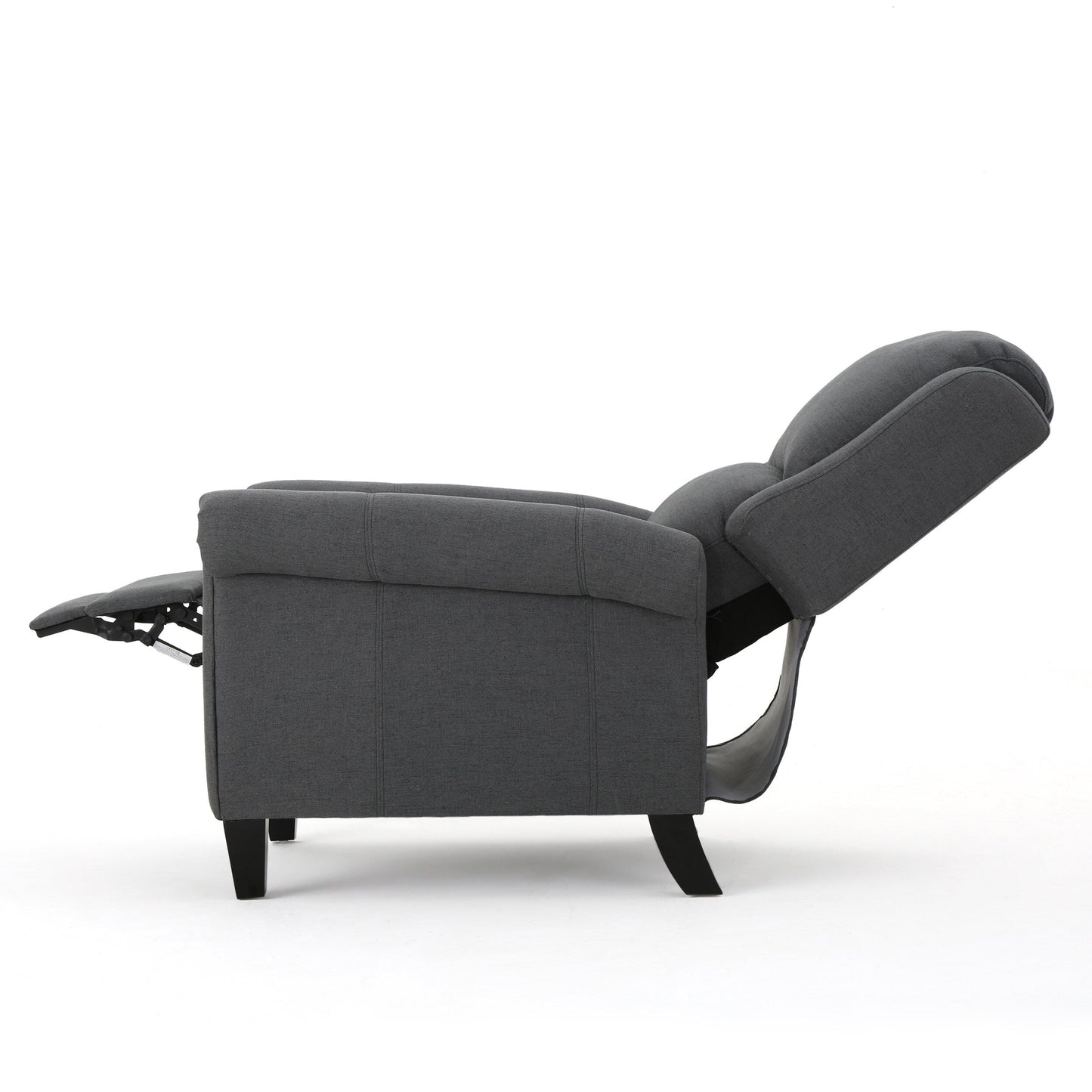 Fauteuil inclinable avec mécanisme de poussée et revêtement anthracite - Pièce d'appoint de salon moderne avec tissu facile d'entretien