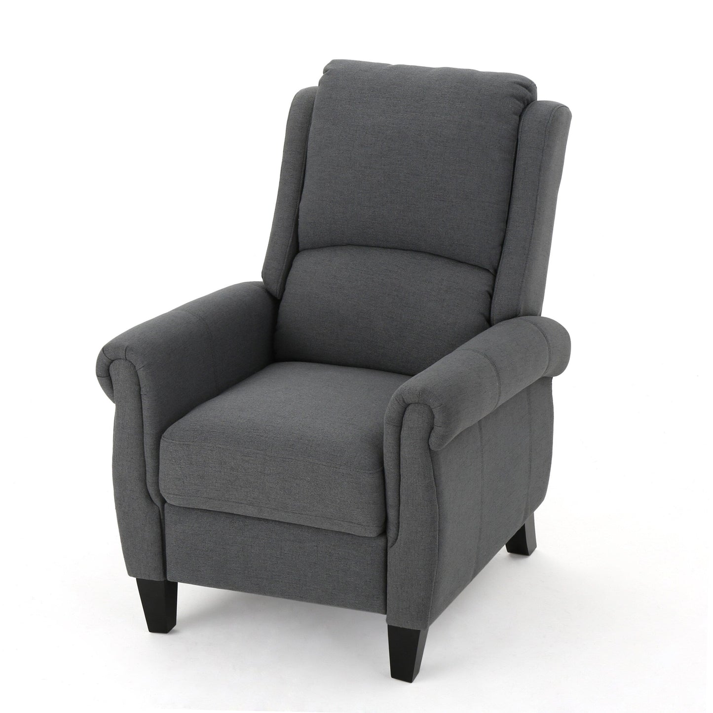 Fauteuil inclinable avec mécanisme de poussée et revêtement anthracite - Pièce d'appoint de salon moderne avec tissu facile d'entretien