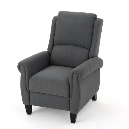 Fauteuil inclinable avec mécanisme de poussée et revêtement anthracite - Pièce d'appoint de salon moderne avec tissu facile d'entretien