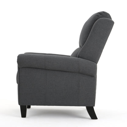 Fauteuil inclinable avec mécanisme de poussée et revêtement anthracite - Pièce d'appoint de salon moderne avec tissu facile d'entretien