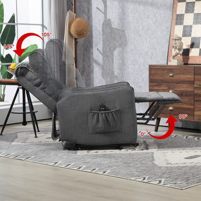 Fauteuil inclinable électrique pour adultes, avec coussin de siège à ressorts ensachés et poche latérale