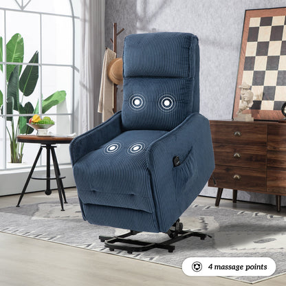 Fauteuil inclinable électrique pour adultes, avec coussin de siège à ressorts ensachés et poche latérale
