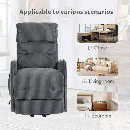 Fauteuil inclinable électrique pour adultes, avec coussin de siège à ressorts ensachés et poche latérale