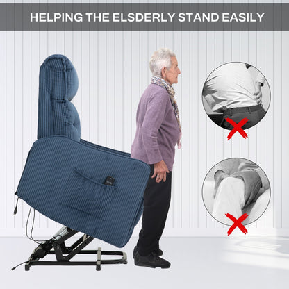 Fauteuil inclinable électrique pour adultes, avec coussin de siège à ressorts ensachés et poche latérale