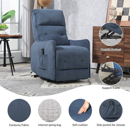 Fauteuil inclinable électrique pour adultes, avec coussin de siège à ressorts ensachés et poche latérale