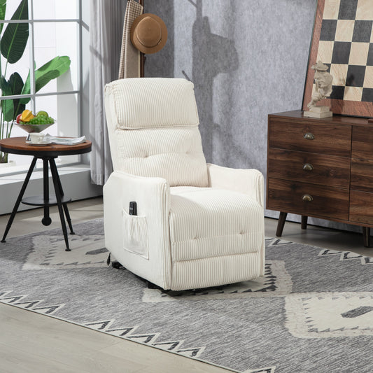 Fauteuil inclinable électrique pour adultes, avec coussin de siège à ressorts ensachés et poche latérale
