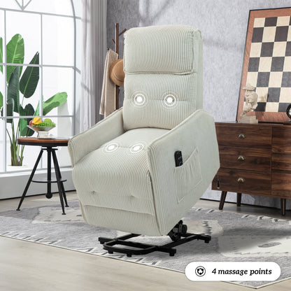 Fauteuil inclinable électrique pour adultes, avec coussin de siège à ressorts ensachés et poche latérale