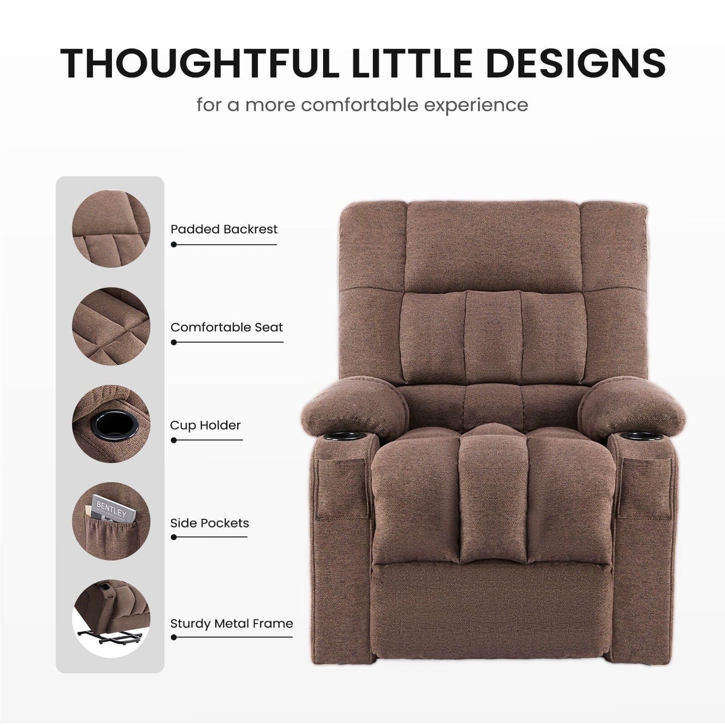 Fauteuil inclinable, fauteuil de massage inclinable et chauffant, fauteuil électrique releveur pour home cinéma, pour salon