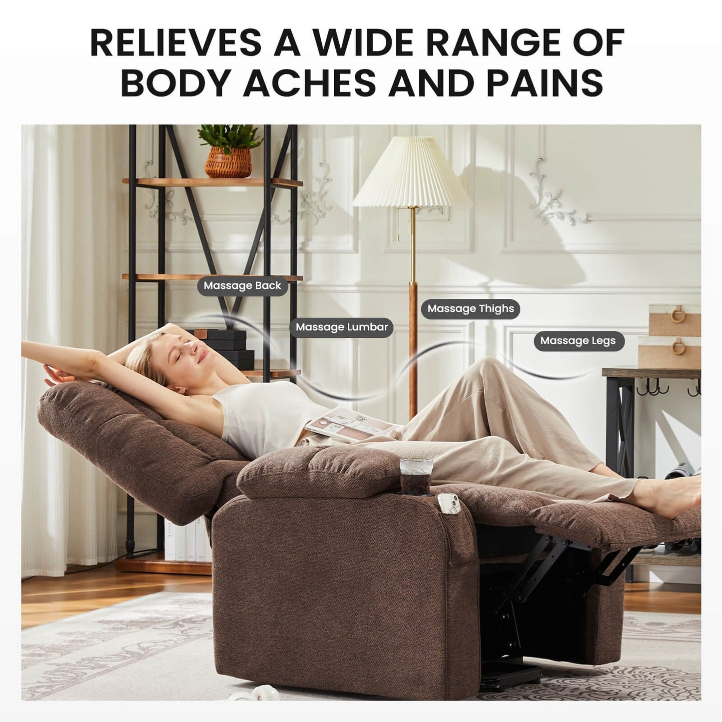 Fauteuil inclinable, fauteuil de massage inclinable et chauffant, fauteuil électrique releveur pour home cinéma, pour salon