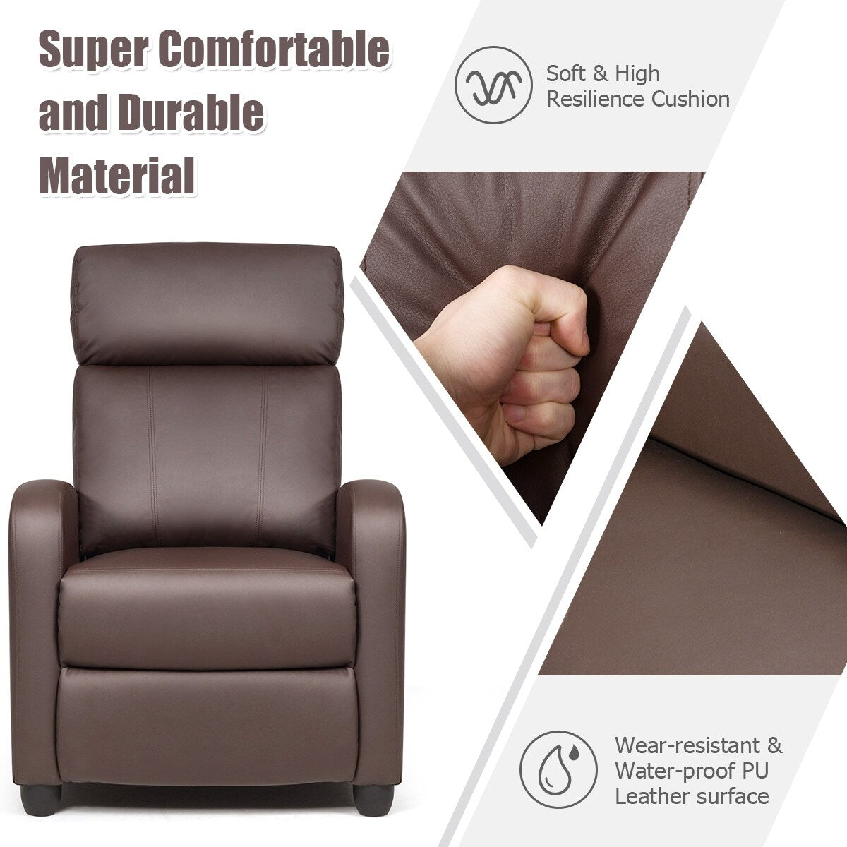Fauteuil de massage inclinable, canapé simple ergonomique réglable avec rembourrage