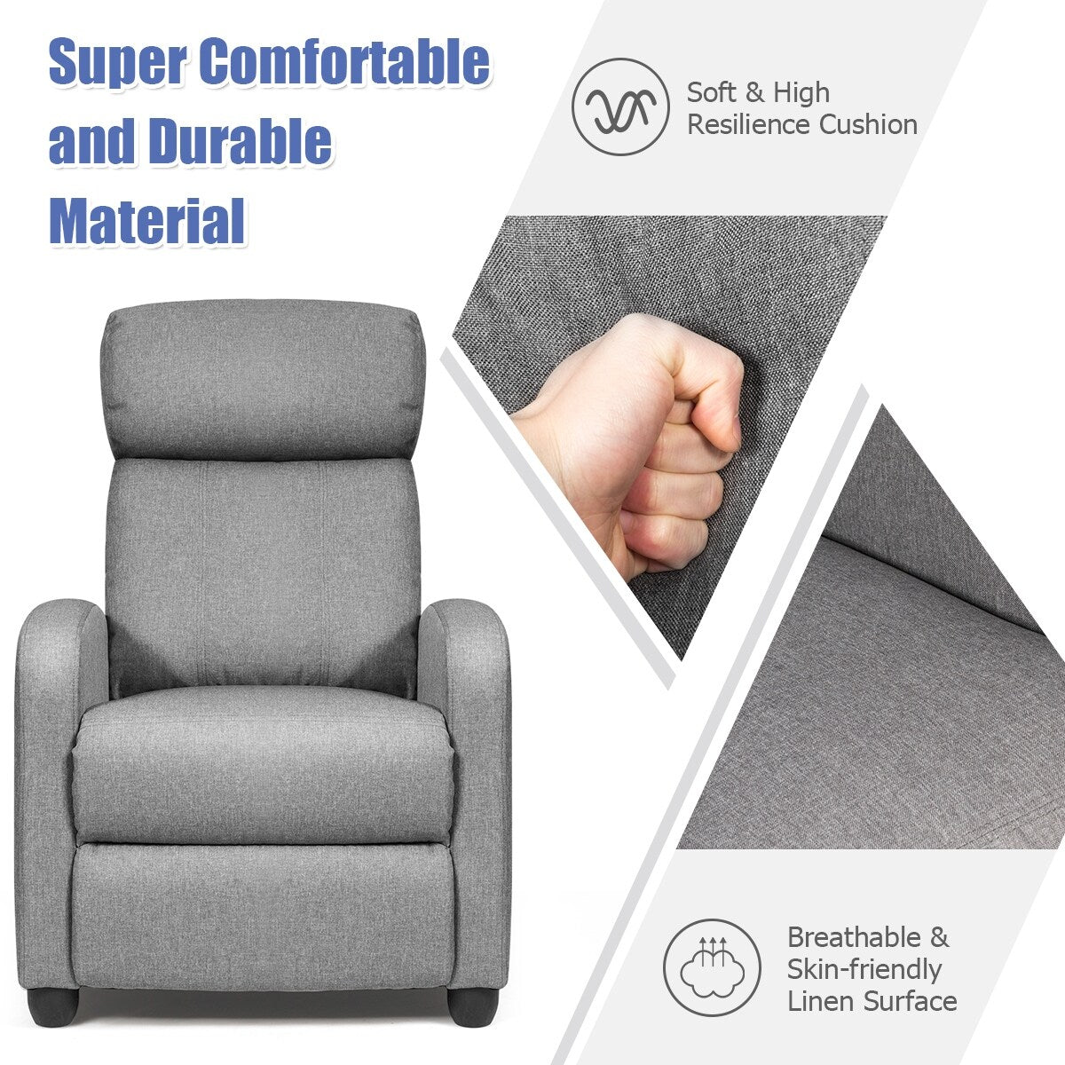 Fauteuil de massage inclinable, canapé simple ergonomique réglable avec rembourrage