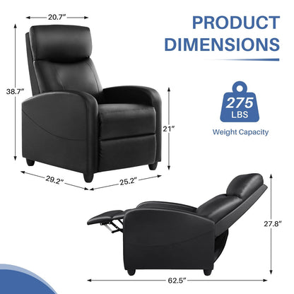 Fauteuil inclinable de massage, petit fauteuil de cinéma maison réglable pour salon et adultes