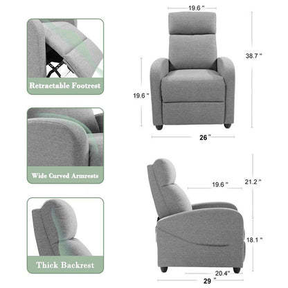 Fauteuil de massage inclinable Fauteuil inclinable à dossier relevable Fauteuil inclinable pour cinéma maison