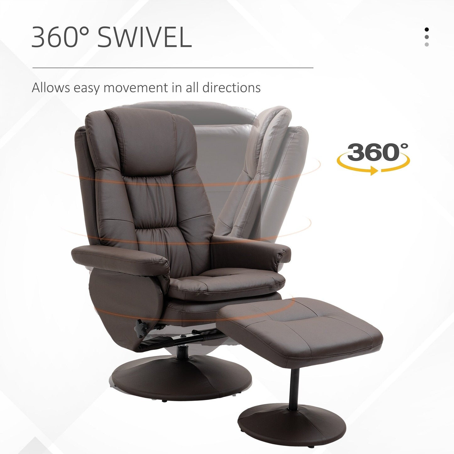 Fauteuil inclinable et ottoman avec base enveloppée