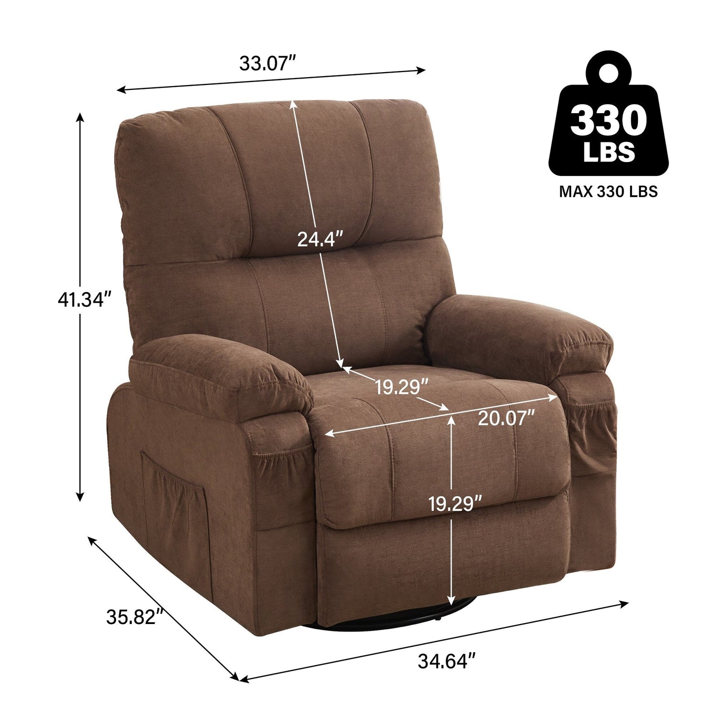 Fauteuil inclinable, fauteuil pivotant à 360 degrés