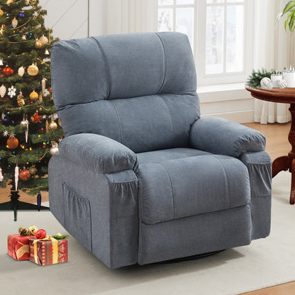 Fauteuil inclinable, fauteuil pivotant à 360 degrés, équipé d'un coussin moelleux et d'un dossier, fauteuil confortable