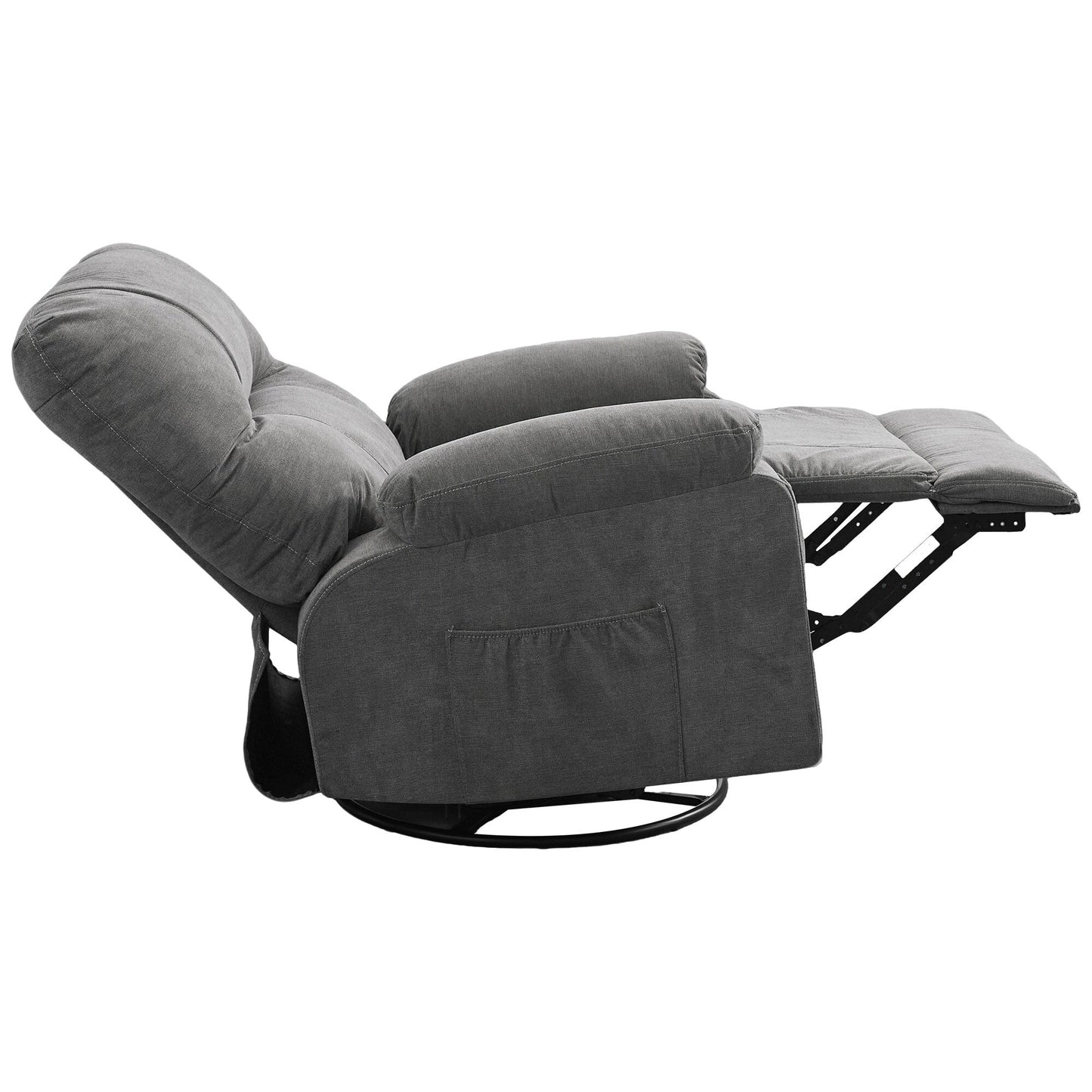 Fauteuil inclinable, fauteuil pivotant à 360 degrés, équipé d'un coussin moelleux et d'un dossier, fauteuil confortable